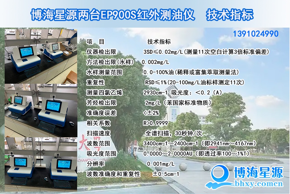 博海星源兩臺EP900S紅外測油儀在常州大學順利驗收